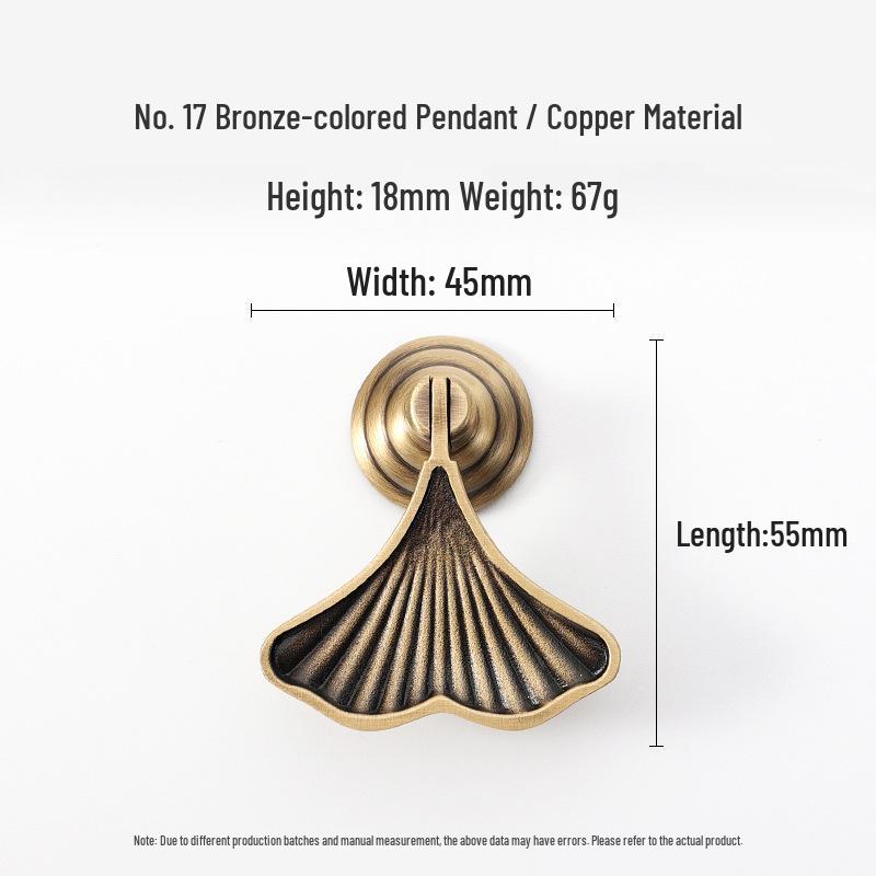 Bronze Brass Pull Handle: New Chinese Style Cabinet, Wardrobe & Drawer Retro Door Handle