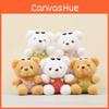 Cute Pink Brown Bear Plush Toy With Short Plush Material For Backpack Accessories