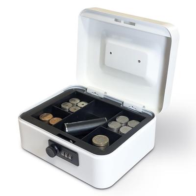 VOICE VSB-3-W Portable Safe with Combination Lock, A6 Size, Compact, for Home and Office Use, W20xD16xH9cm (White)