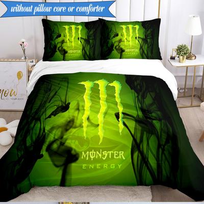 3PCS Energy Drink Bedding Set Duvet Cover Closure Includes 1 Duvet Cover & 2 Pillowcases for All Seasons Bedroom Decor Christmas Fan Gifts