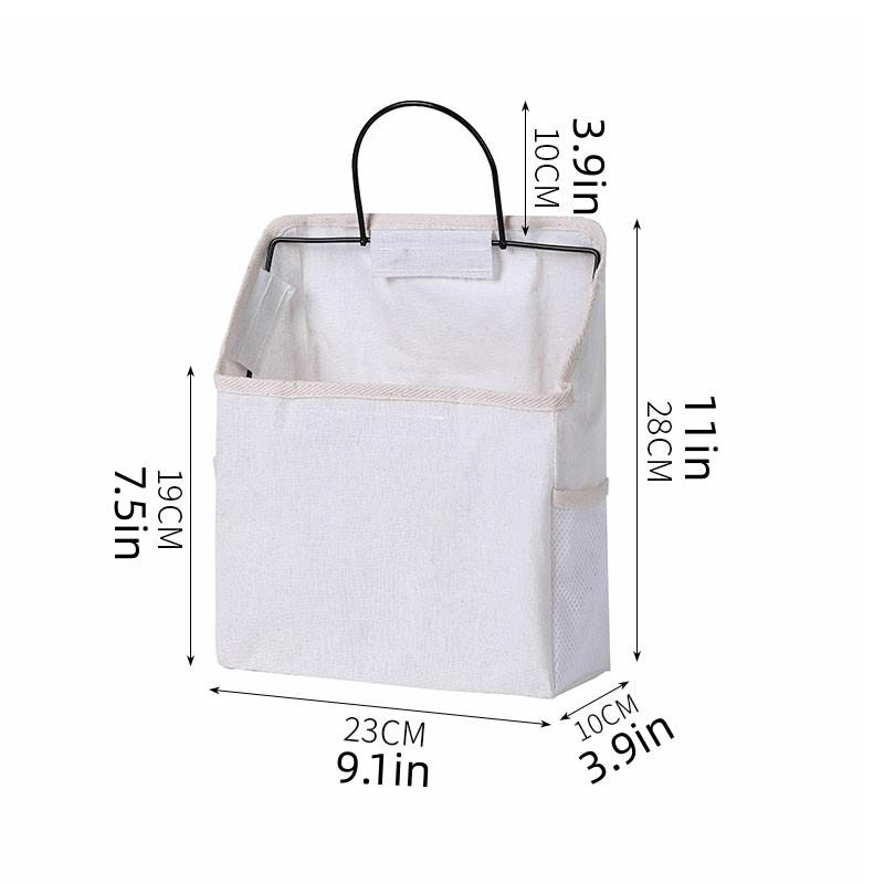 Dormitory Large Capacity Hanging Clothing Storage Bag and Storage Bag Cotton Linen Cloth Book Sundries Wall Hanging Storage Bag