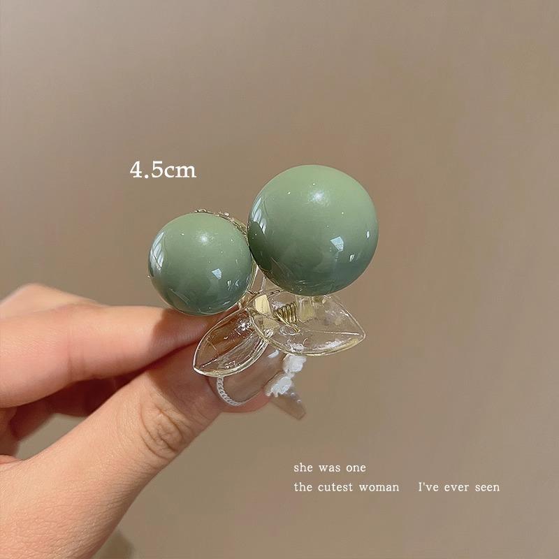 Корейская минималистичная заколка-краб с жемчугом - тип  акула  для пушистых волос и челки