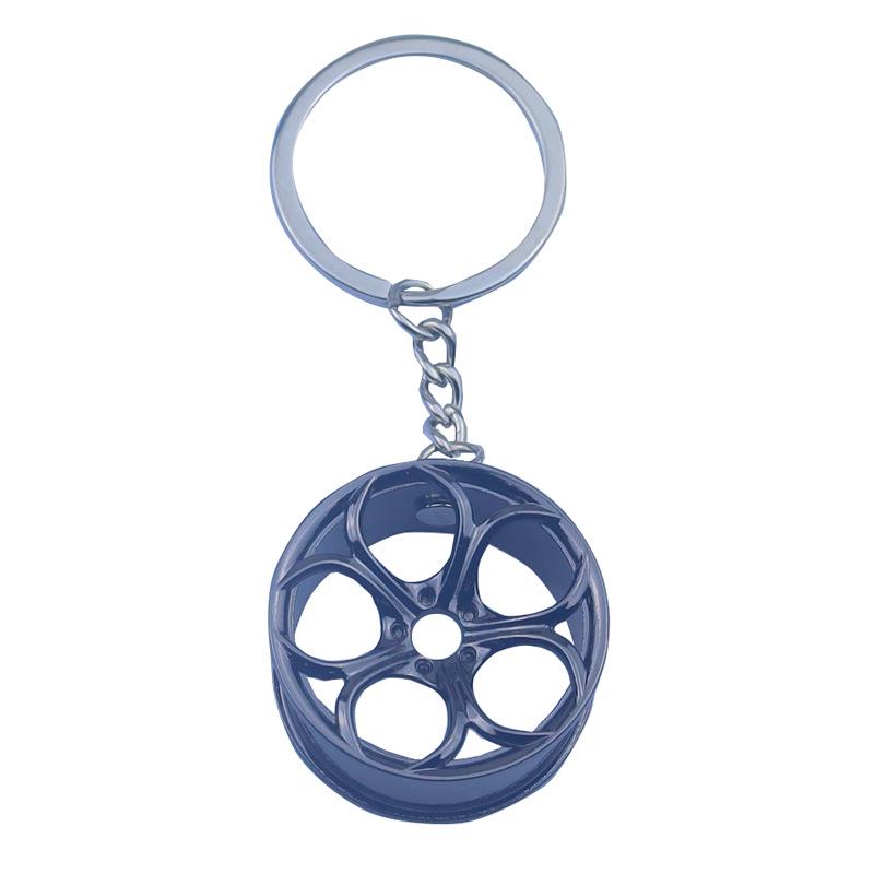 Laser Logo Metal Wheel Keychain - Gold, Silver, Black, Colorful Wheel Pendant Small Gift for Car Lovers