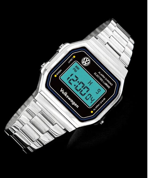 [Часы Volkswagen] Часы Volkswagen Ретро Цифровые Часы Черные VW-Beetle2B-SV VW-Beetle2B-SV