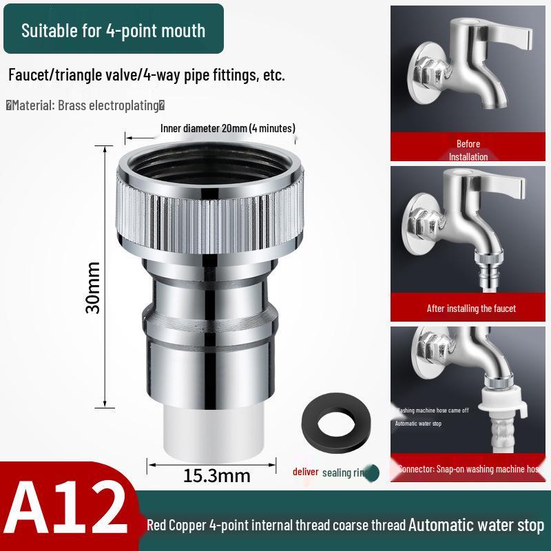 4/6-Minute Faucet Adapter & Spout Converter for Washing Machine Hose