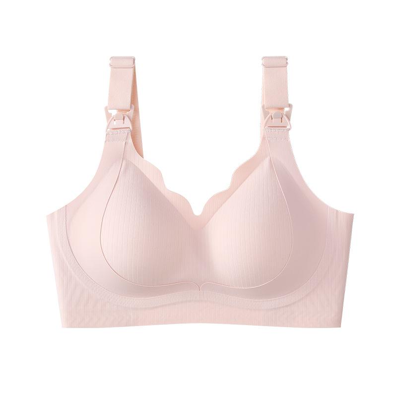 Nursing underwear women's seamless thin style without steel ring soft support gathering anti-sagging comfortable pregnant women postpartum mother bra