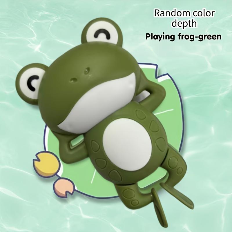 Interactive Clockwork Bath Toys - Moving Frog Babies with Water Clock, Educational Swimming Toys for Toddlers & Infants зелёный