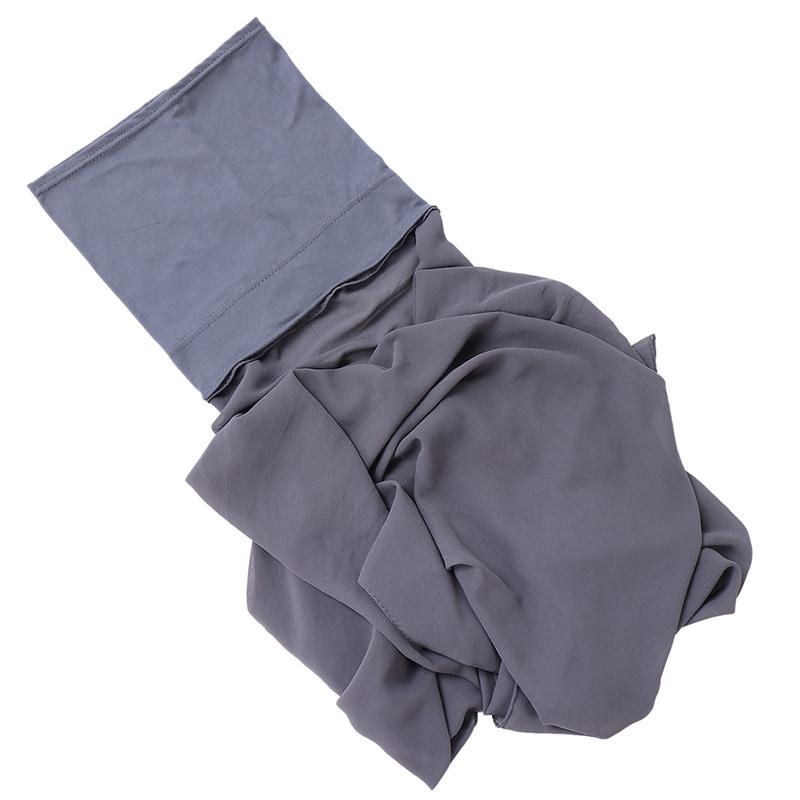 1Pc Muslim Shawl Scarf Chiffon Hijab Breathable Turban Head Wrap Women Solid Color Polyester With Inner Cap