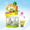 SpongeBob Patrick Star Construction Brick DIY Pineapple Strawberry House Model Bricks Collection Featuring Light Desktop Decoration Children