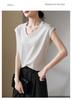 U-neck Casual T-shirt for Women In 2026 Summer Fashion, Loose and Versatile, Slimming Solid Color Top