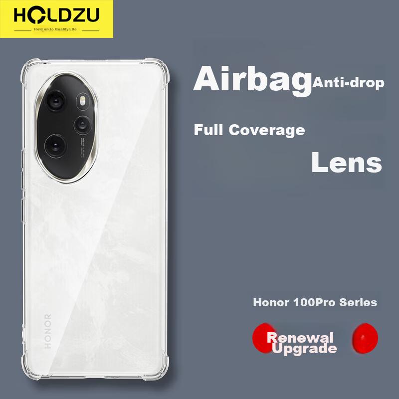 Air Cushion Drop ProtectionPhone Case for Honor 100 Pro, Silicone Lens Full Coverage Ultra-Thin Frosted - Transparent