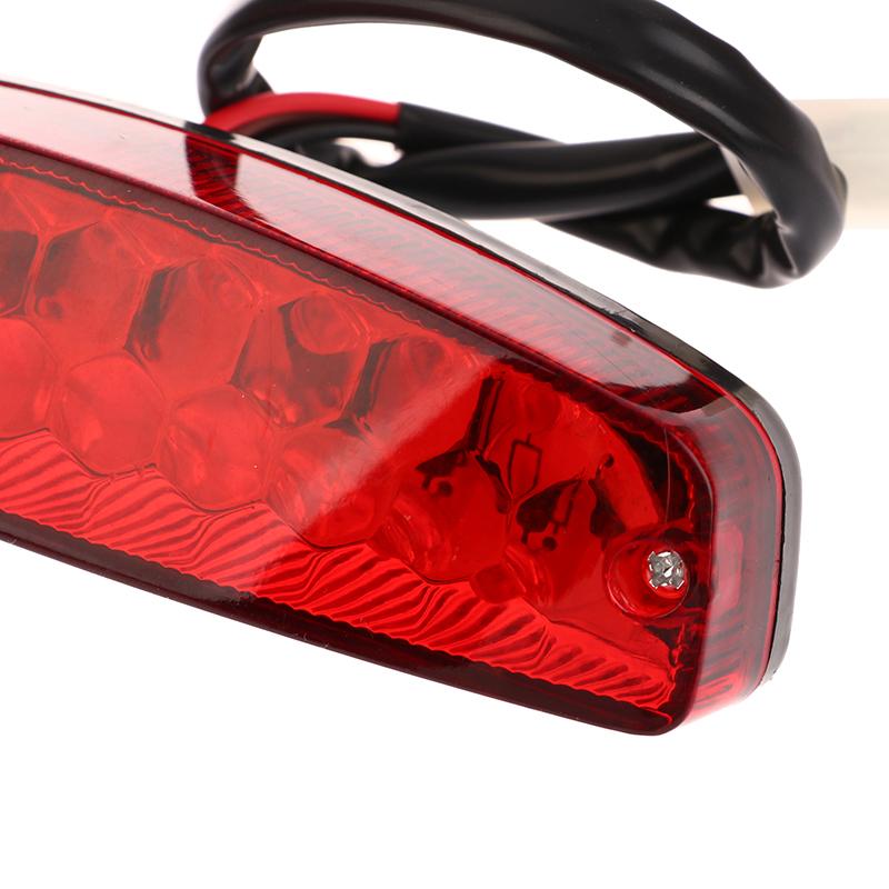 LED 3Wire 12V Bremsestopplys Lisens Baklys Rød For ATV Terrengmotorsykkel Kjørebaklys Universal 12V Rød