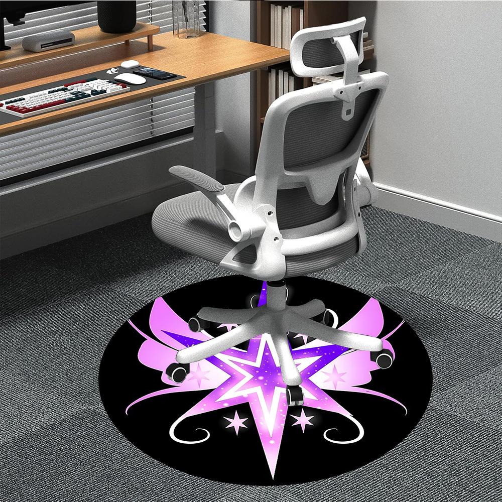 

1 шт. Круглый ковер для офиса «Звезда феи», коврик для помещений, подходит для офиса, под офисные стулья, спальни, гостиной, домашнего декора T217 80cm by 80cm