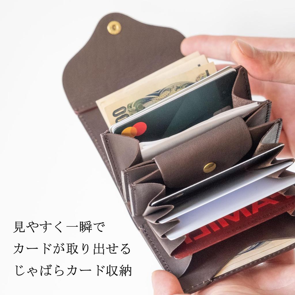 REAL Palm Wallet Compact Mini Wallet Genuine Leather Natural Wood Wood Leather Made In Japan [VARCO WOOD] Men's Women's (Pueblo Chocolate)