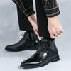 New fashion boots high-top boots leather ankle boots pointed fashionable Chelsea boots casual leather boots size 47