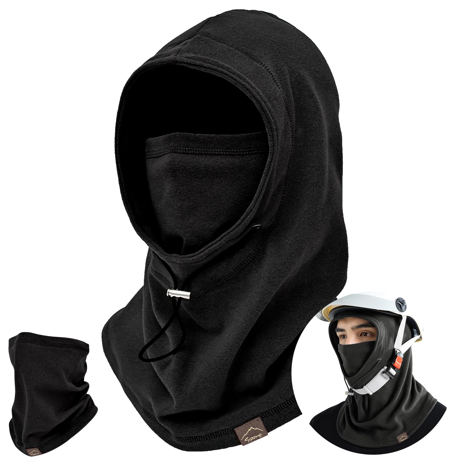 

Lavento Защита шеи и лица для защиты от холодной погоды и теплая защита шеи для нежного прилегания, совместимая со шлемом, мужская грелка, [Легкий материал] чёрный