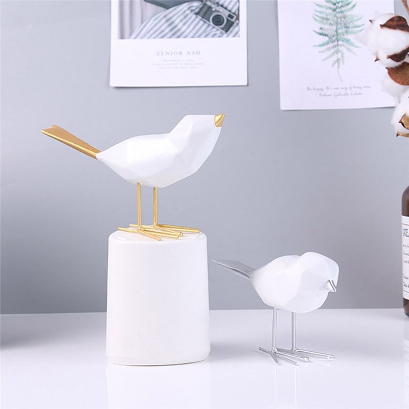 A20F-Modern Cute Bird Statues European Decorations Geometric Animal Statues Office Sculptures Abstract Decoration
