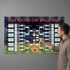 Voetbal Wandkaart Poster, Knock-out Schema En Finale Volg Wandvlag, Herbruikbare Waterdichte Polyester Wandtapijt voor Wedstrijdresultaten Registratie