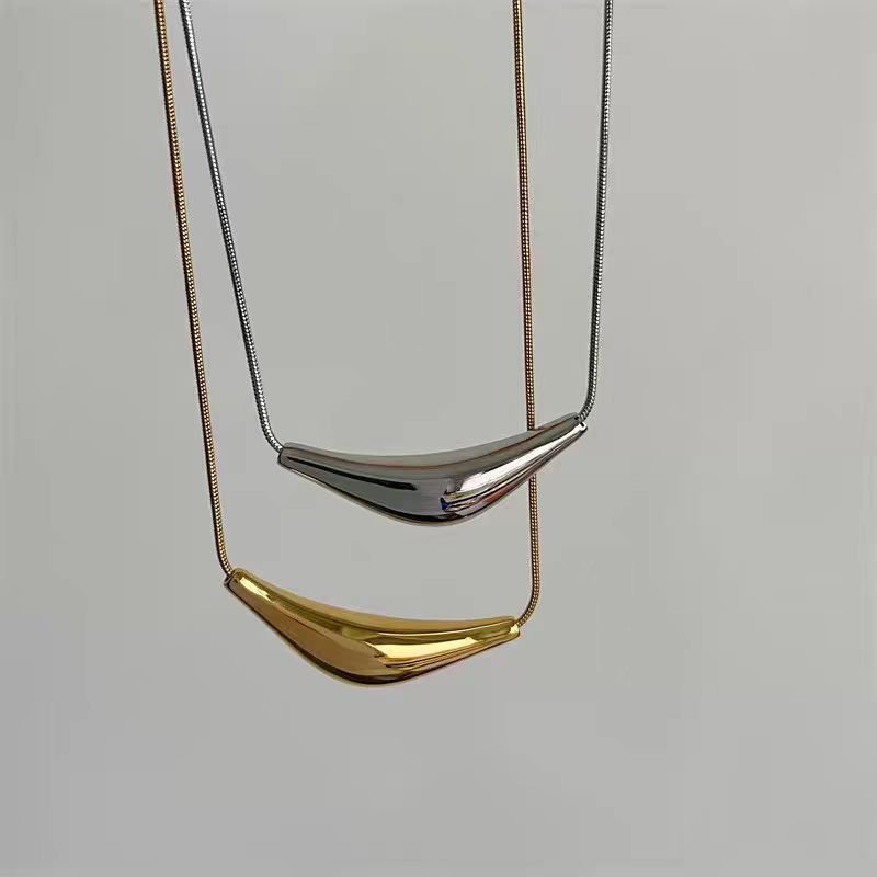 2026 New Triangle Arc Pendant Necklaces Women Snake Chain Geometric Necklaces Minimalist Cool Style Trendy Party Jewelry Gifts