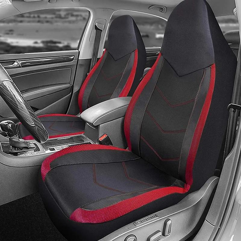 Coprisedili Auto in Tessuto Air Mesh ad Alto Schienale Design Sportivo Compatibili con Airbag Adatti per la Maggior Parte di Auto Suv Camion Furgone Cuscino per Sedile
