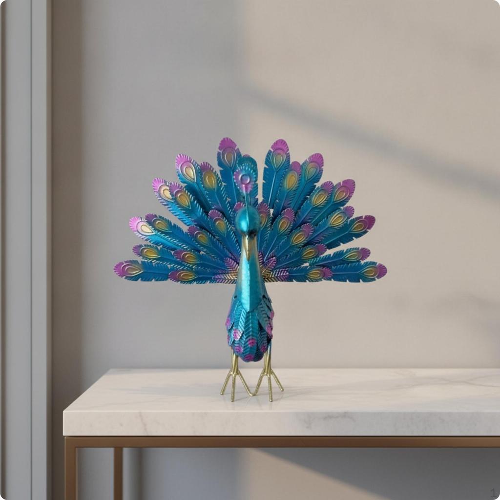 Outdoor Figurine | OpenTail Silhouette, Peacock , Sculpture, for Garden