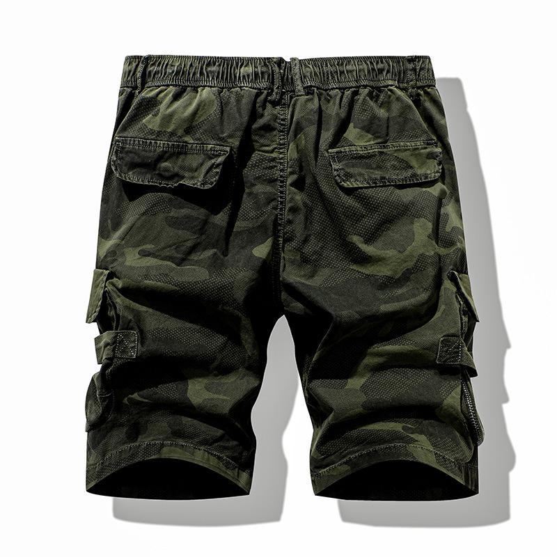 Men's Summer Camouflage Vintage Cargo Shorts Lightweight Drawstring Casual Shorts Men