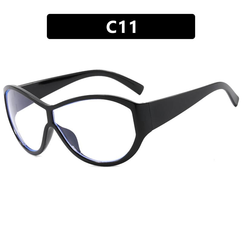 

European & American Y2K Fashion Large Frame Windproof Retro Sunglasses for Cycling and Sun Protection As shown