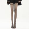 Sexy long-leg vertical stripe pantyhose for women, summer thin anti-snag black stockings with cross pattern