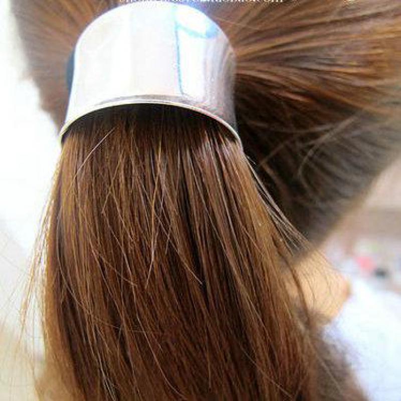 1pc Punk Hair With Gold / Silver Plated Elastic Banded Banded Ponytail Holders Girl Hair Ornament Gifts