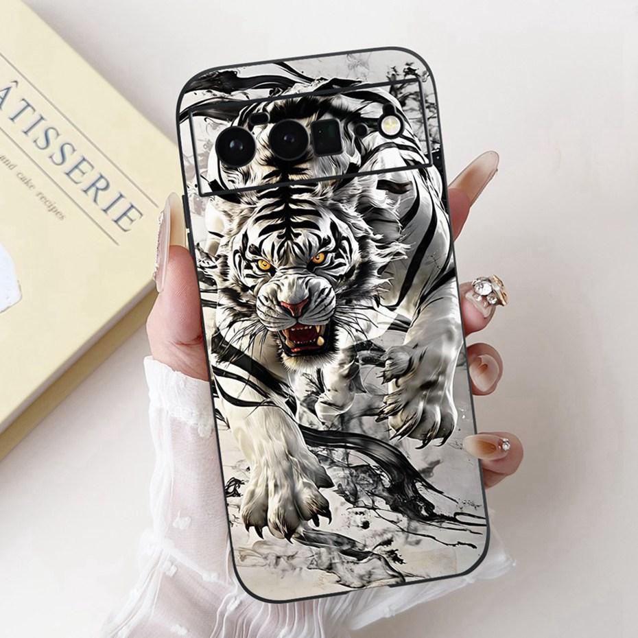 Beautiful Floral Painting Phone Case For Google Pixel 6 Pro 6a Black Silicone Soft Cover For Google Pixel6 6a 6Pro Cases Bumpers