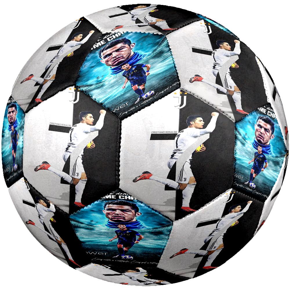 Bola de Futebol Ronaldo Golden Ronaldo Icon Tamanho 5 Costurada à Máquina Universal para Interior/Exterior Presente Único para Amantes de Futebol Presente Perfeito para Amigos