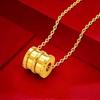 Canton Tower Gold Necklace Women's Fashion Trendy Lucky Wheel Pendant Necklace Versatile Cool Style Pendant