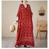 Summer V-neck Large Size Loose Literary Vacation Style Beach Dresses