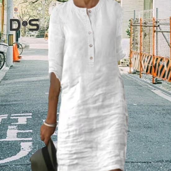 Женское летнее платье с круглым вырезом — фото 6