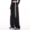 Women's Plus Size Retro Sweatpants with Side Stripes for Spring/Autumn - Street Dance & Casual Wear