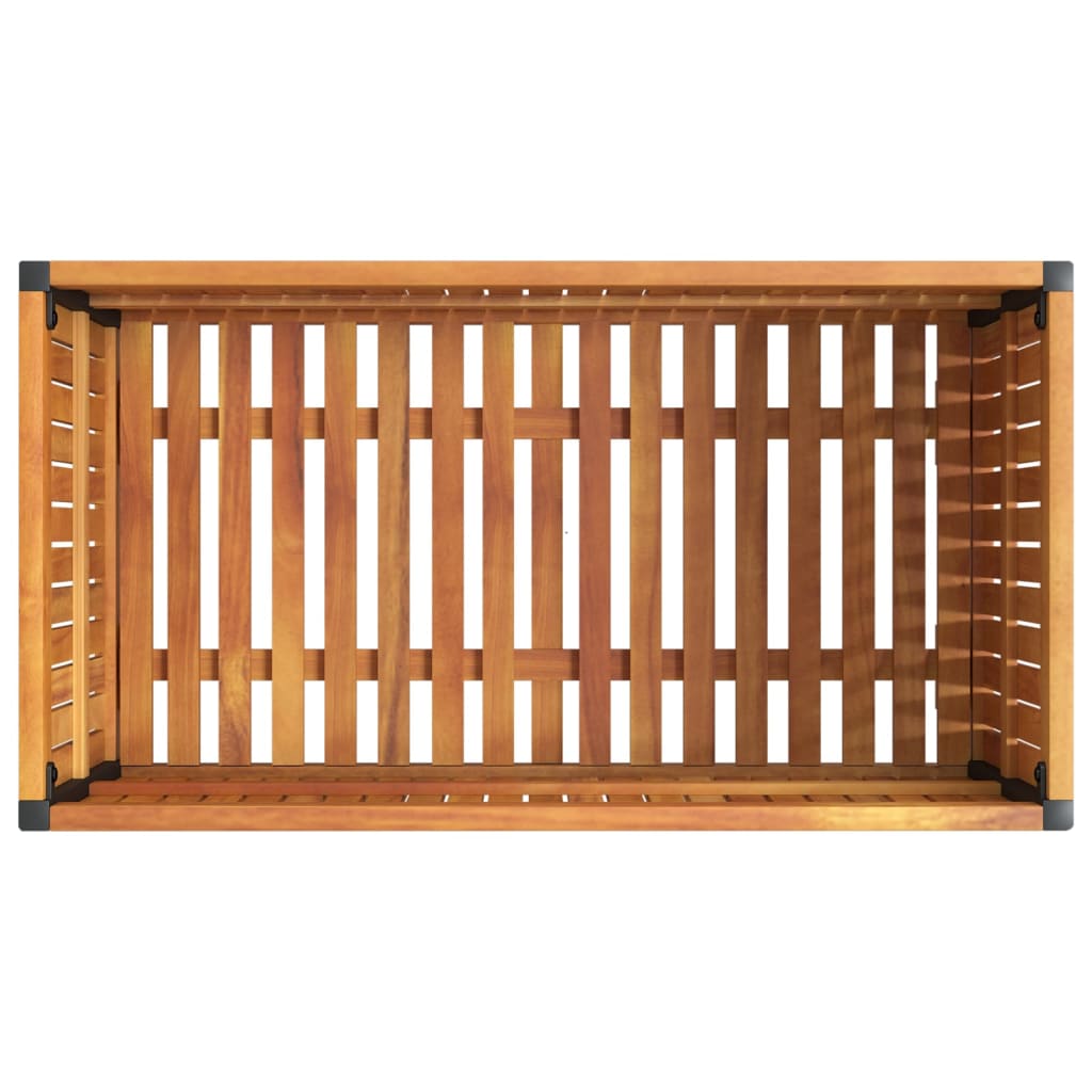 Vidaxl Donica Ogrodowa, 85X45X44 Cm, Lite Drewno Akacjowe I Stal