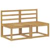 2 Pieces Outdoor Middle Sofa Solid Acacia Wood White