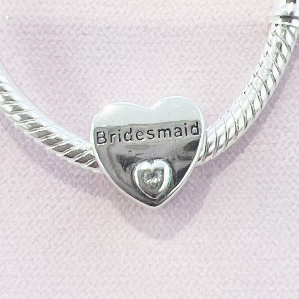 Original 925 Silver Auntie Niece Husband Heart Charm Bead Fit Bracelet Women DIY Jewelry Gift