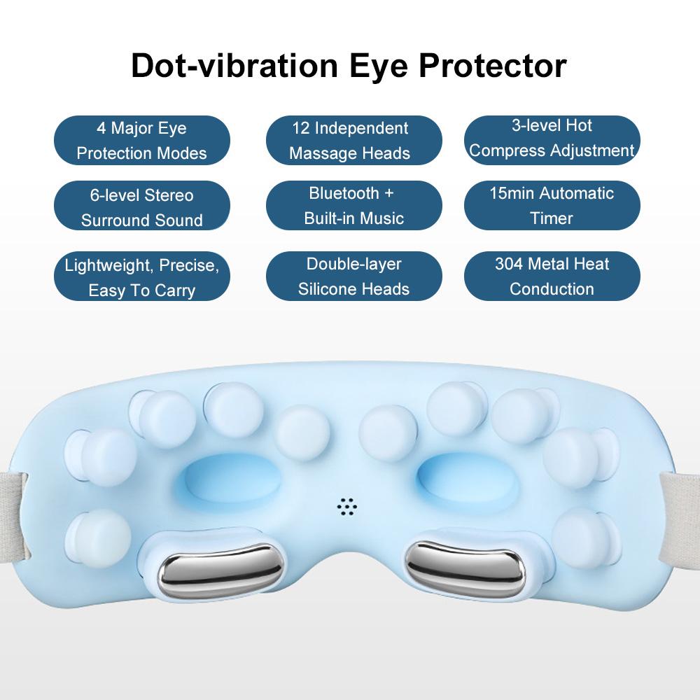 Eye Massager with Heat Vibration Relieve Fatigue Improve Sleeping Smart Eye Mask Wireless Connection Music Office Eye Relaxation