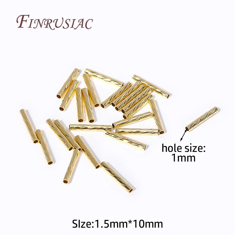 

1.5X10MM Brass Metal Straight Tube Beads 18K Gold Plated Hollow Tube Beads Jewelry Connectors,DIY Jewelry Making Accessories 100 Pieces