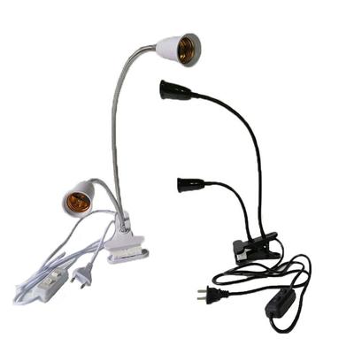 Black White 360 ° Flexible 2 Light Clamp Tabl Lamps Clip On Light for Desk/Table/Bed/Piano/headboard/Plant/Flower Growing Light