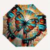 1pc Butterfly Mandala Folding Umbrella , 8 Ribs Casual Durable Lightweight Portable Travelling Umbrella For Men & Women yy250728073