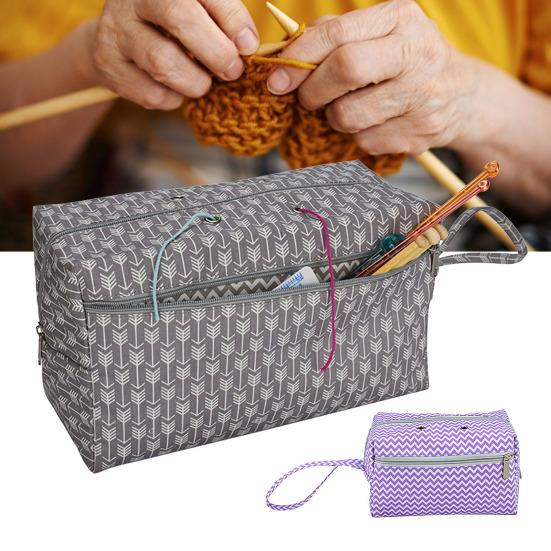 

Портативный органайзер для вязания крючком DIY, сумка для хранения ниток с отверстием