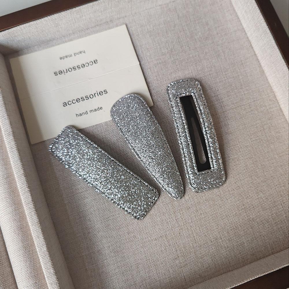 2pc Shining Black Silver BB Hairpin Hair Side Clips for Women Girls Kids Child  Gift Hair Accessories Headwear Ornament