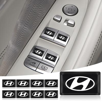 New Carbon Fiber Steering Wheel Car Logo Emblem 3D Stickers For Fe Sonata Solaris Azera Creta I30 IX25 IX35