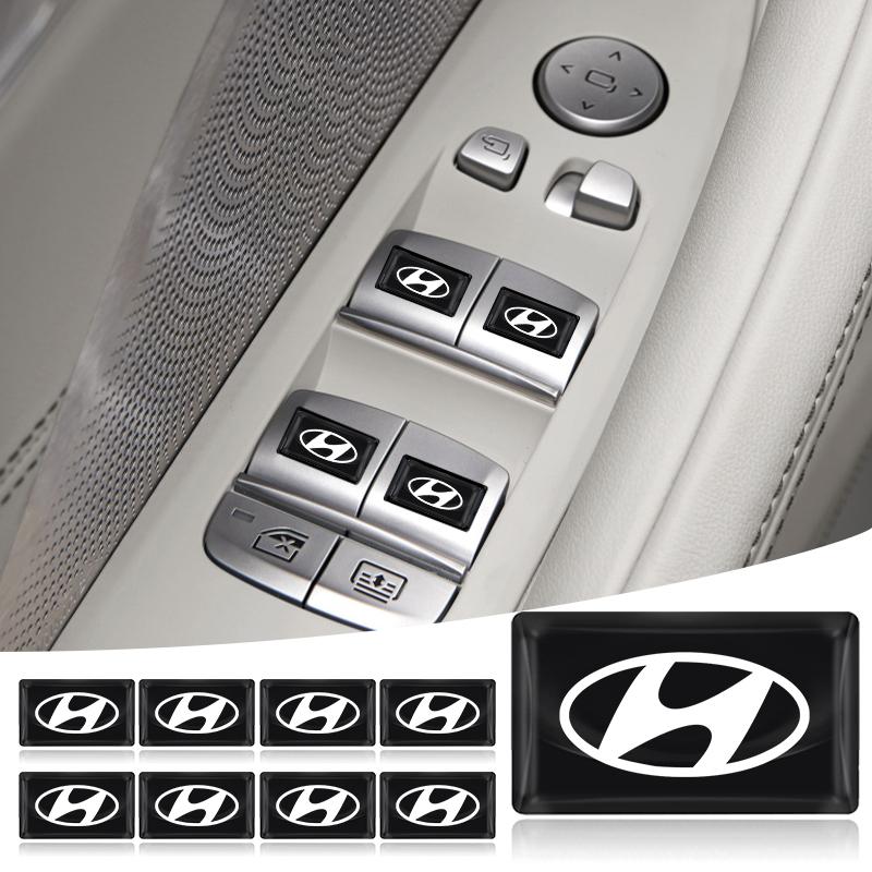 New Carbon Fiber Steering Wheel Car Logo Emblem 3D Stickers For Hyundai Fe Sonata Solaris Azera Creta I30 IX25 IX35