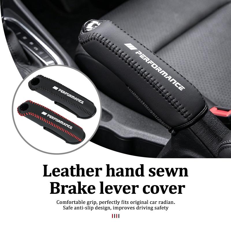 Car Handbrake Leather Hand-sewn Brake Lever Gear Shift Lever Cover For BMW Performance E46 E90 G11 F10 F30 G08 X6 5 Series