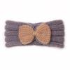 Autumn and winter warm children's contrasting color knitted wool hair accessories, baby solid color bow headscarf, baby headband