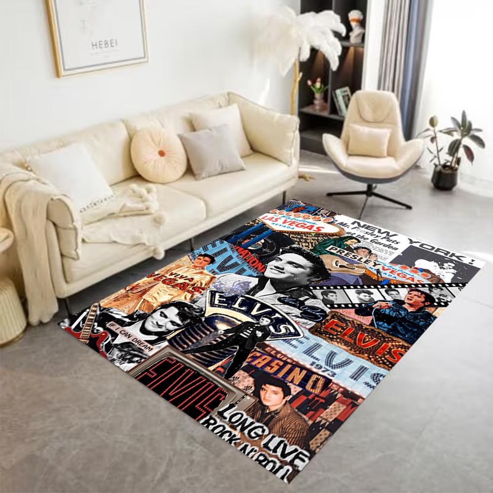 Elvis Presley's Iconic Smile Carpet Perfect for Bedrooms Decorate room Dormitory Playrooms Anti-slip Rug Office home decor Wedding Party Gift