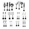 28 Kinds SM Women's Breast Clip Metal Nipple Clamps with Gravity Ball Weight Pendant Breast Traction Stimulator Adult Toys 18